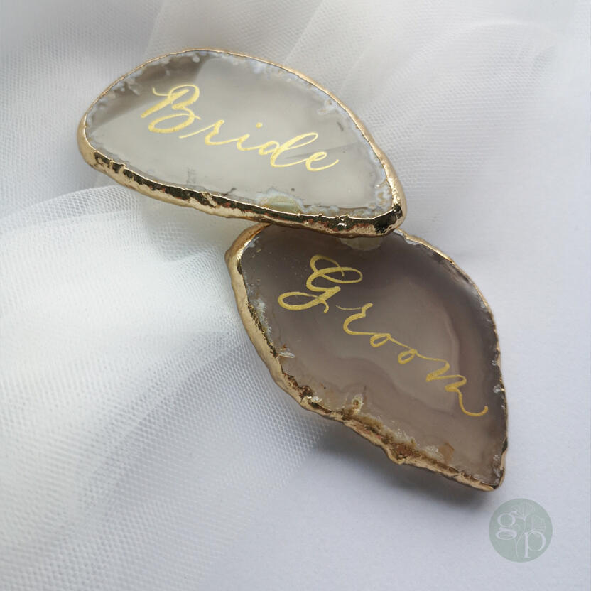 Agate slice place cards